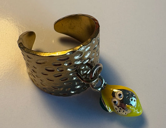 Bague dorée avec Pendentif Citron